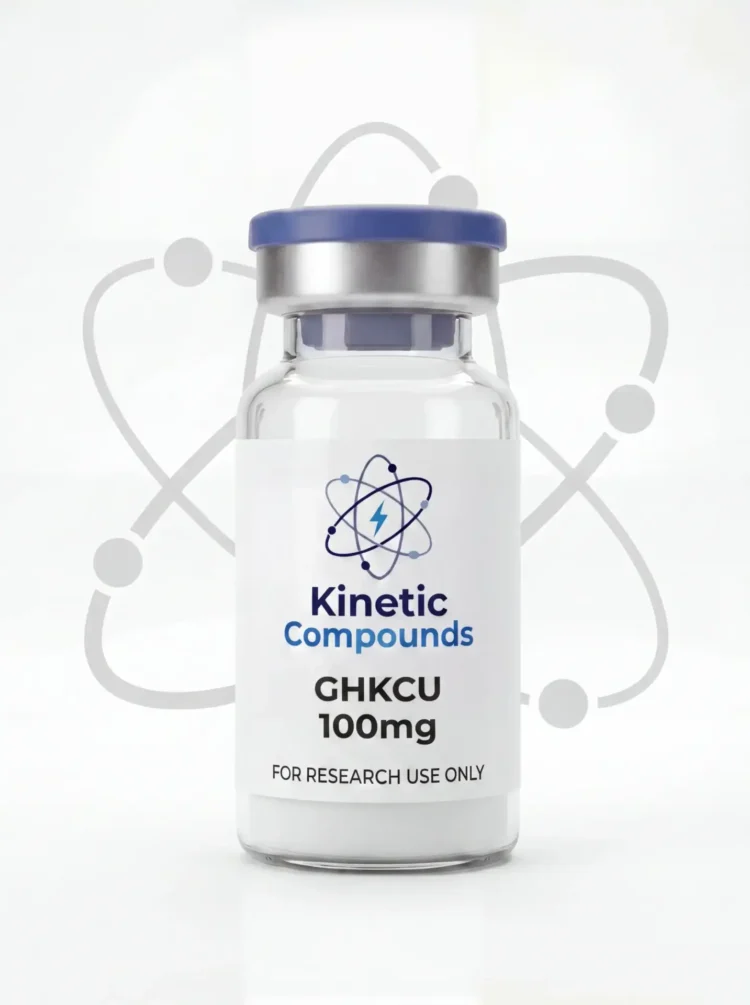 Kinetic Compounds GHK-Cu 10mg lyophilized copper peptide vial label