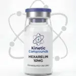 Kinetic Compounds Hexarelin 10mg lyophilized research peptide vial label