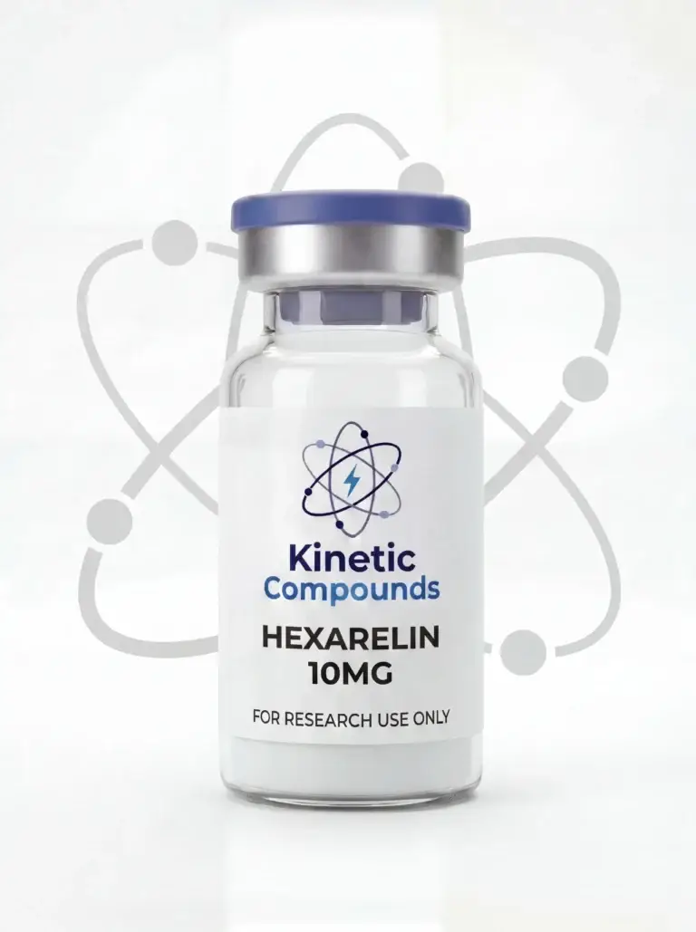 Kinetic Compounds Hexarelin 10mg lyophilized research peptide vial label