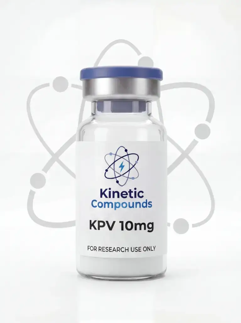 Kinetic Compounds KPV 10mg lyophilized research peptide vial label