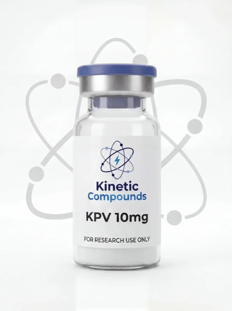 Kinetic Compounds KPV 10mg lyophilized research peptide vial label