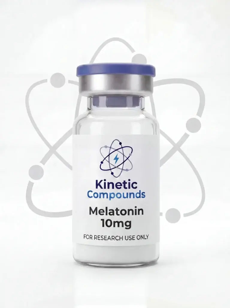 Kinetic Compounds Melatonin 10mg lyophilized research compound vial label