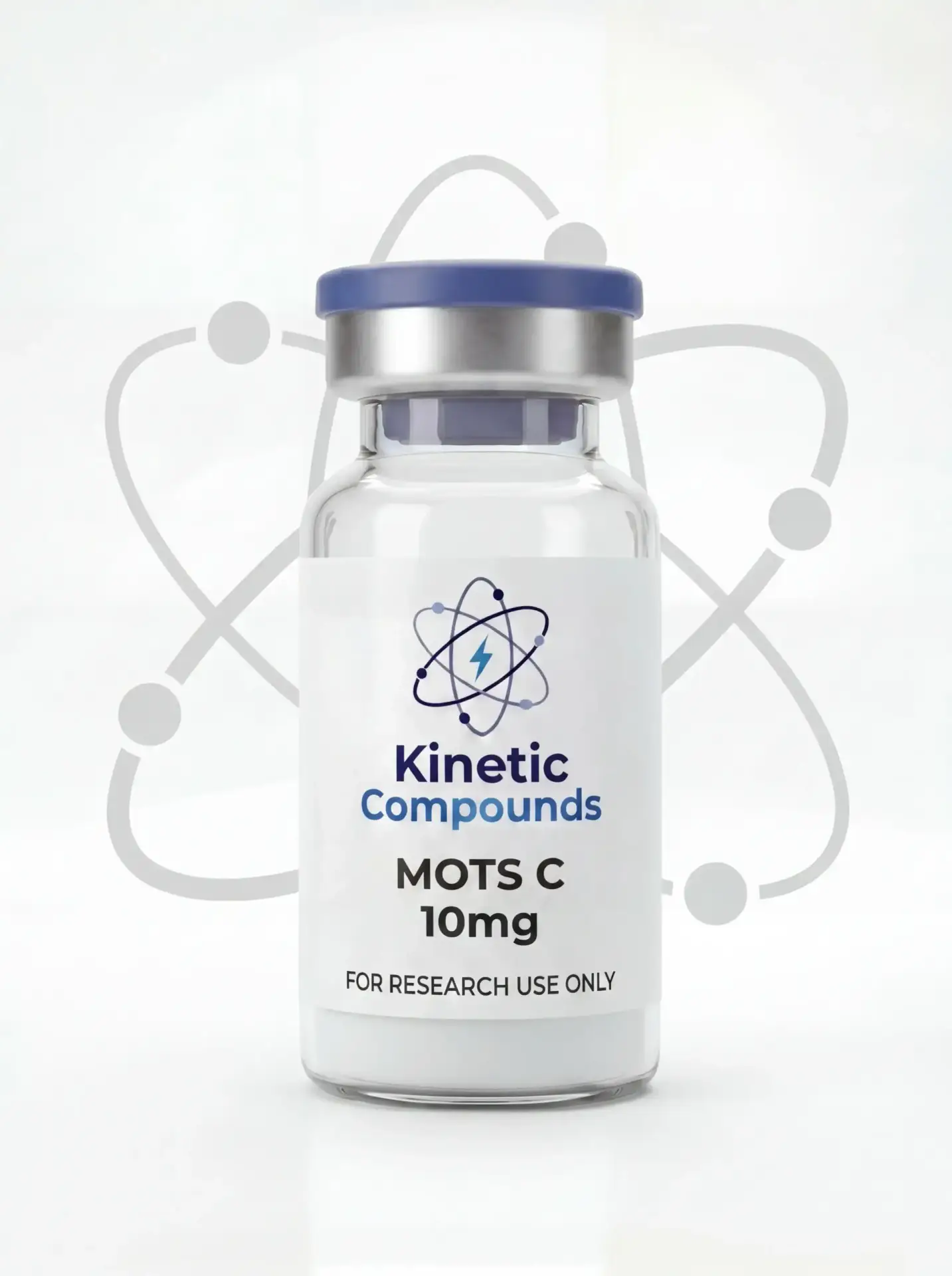 Kinetic Compounds MOTS-c 10mg lyophilized mitochondrial peptide vial label