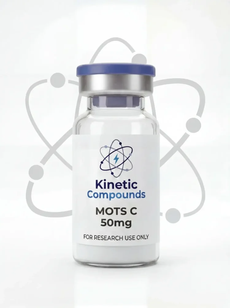 Kinetic Compounds MOTS-c 50mg lyophilized mitochondrial peptide vial label