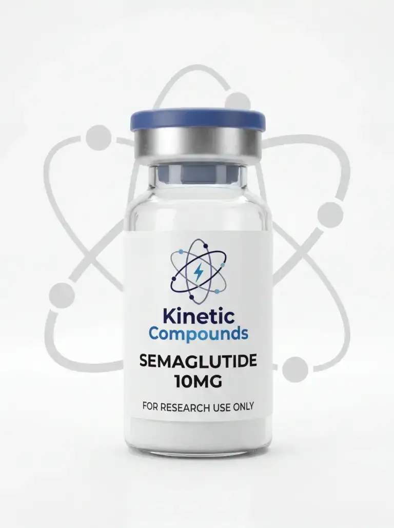 Kinetic Compounds Semaglutide 10mg lyophilized research peptide vial label
