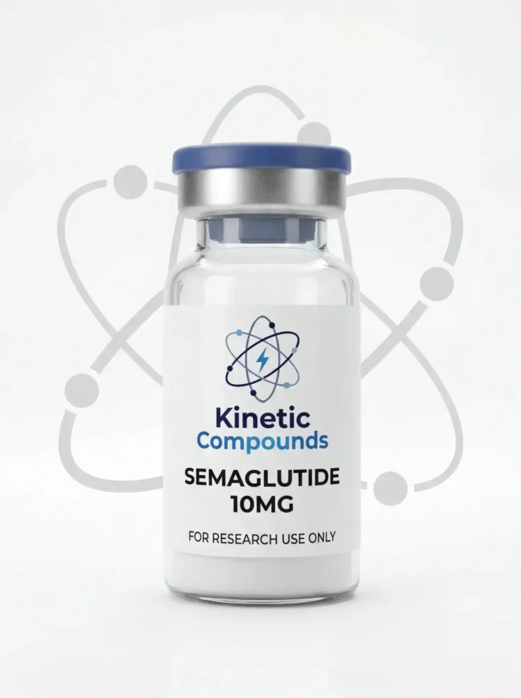 Kinetic Compounds Semaglutide 10mg lyophilized research peptide vial label