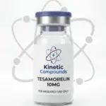 Kinetic Compounds Tesamorelin 10mg lyophilized research peptide vial label