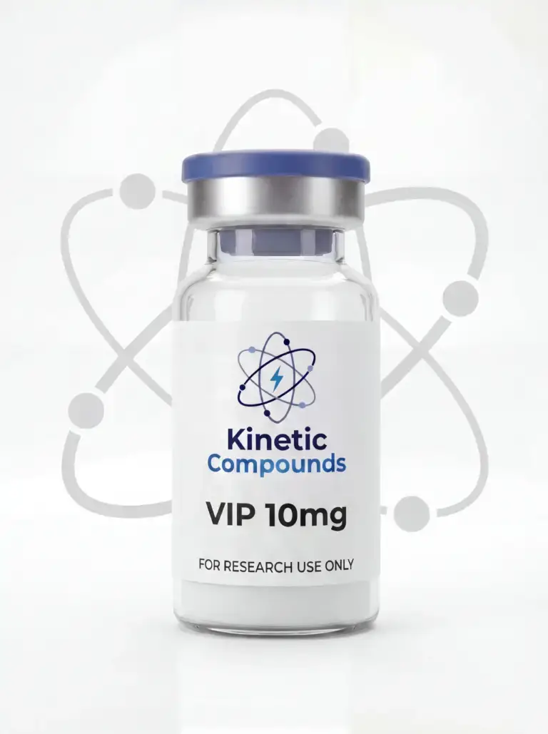 Kinetic Compounds VIP Vasoactive Intestinal Peptide 10mg lyophilized research peptide vial label