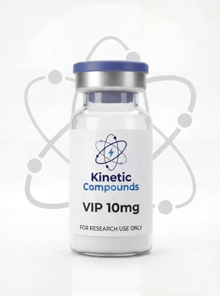 Kinetic Compounds VIP Vasoactive Intestinal Peptide 10mg lyophilized research peptide vial label