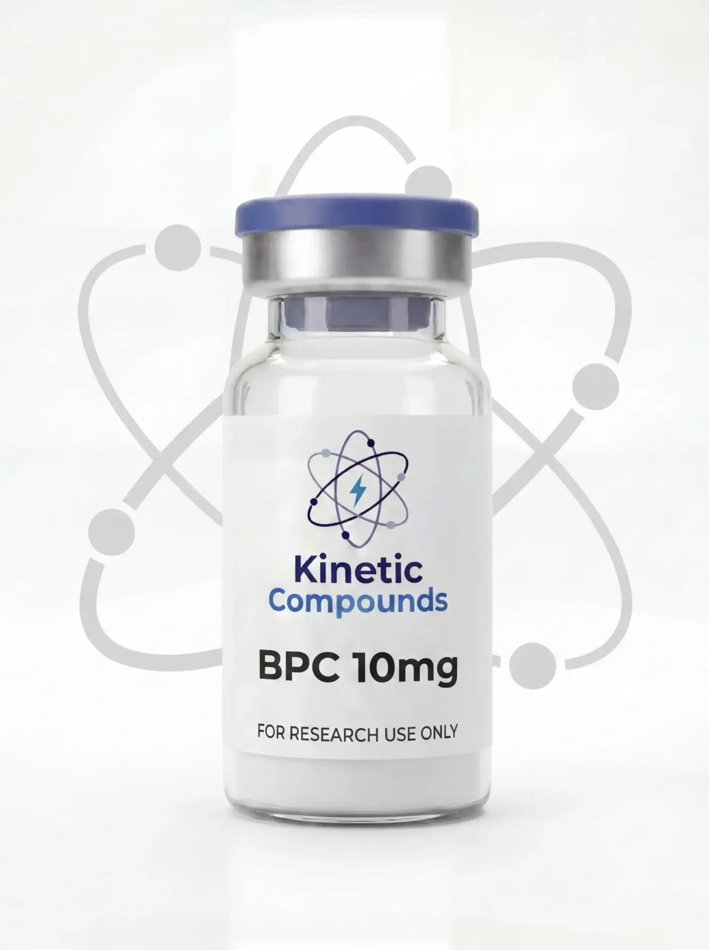 BPC-157 10mg — Kinetic Compounds Kinetic Compounds BPC-157 10mg lyophilized research peptide vial label
