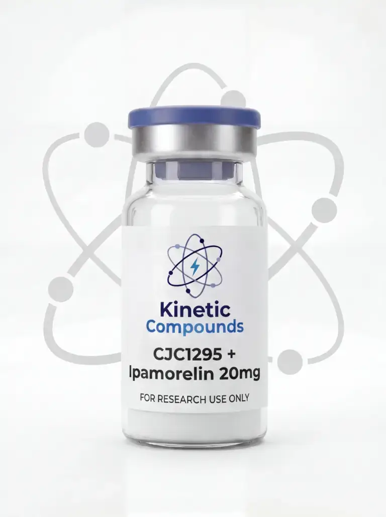 Kinetic Compounds CJC-1295 Ipamorelin Combo 20mg lyophilized research peptide vial label