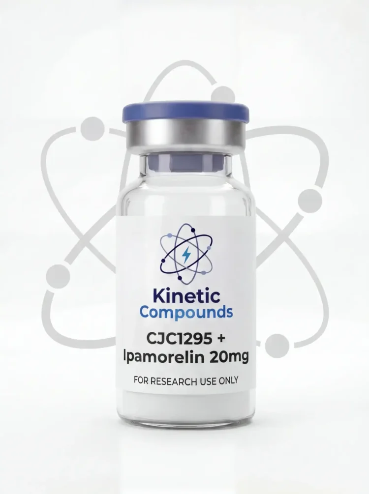 Kinetic Compounds CJC-1295 Ipamorelin Combo 20mg lyophilized research peptide vial label