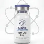 Kinetic Compounds IGF-1 LR3 1mg lyophilized recombinant research protein vial label