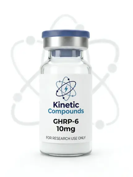 Kinetic Compounds GHRP-6 10mg lyophilized research peptide vial label